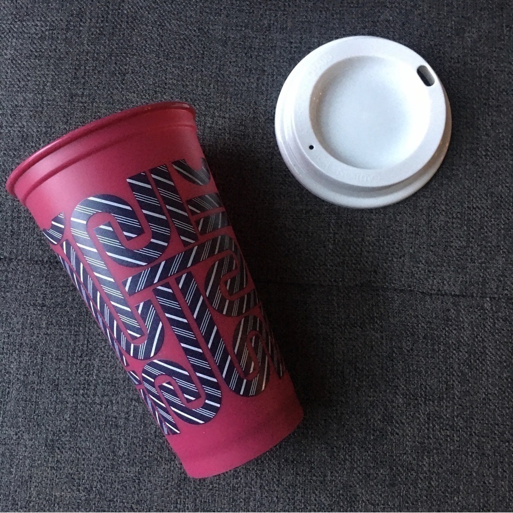 MAROON Starbucks Holiday CANDY CANES Color-Changing Hot Cup, 16 oz, NEW